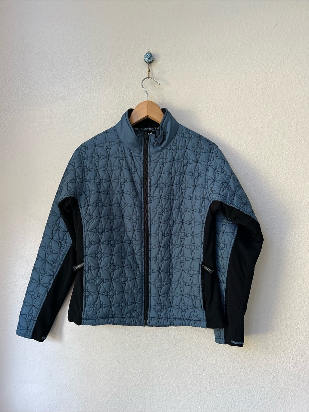Kerrits Slate Blue/Black Full Zip Quilted Performance Riding Equestrian Jacket